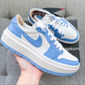 💙🤍 Nike Air Jordan 1 Low elevate platform white university blue UNC shoes